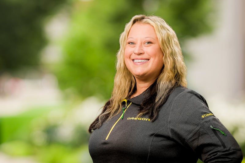 Heather Cannon wearing a gray sweatshirt