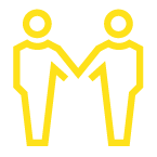 drawing of two people holding hands